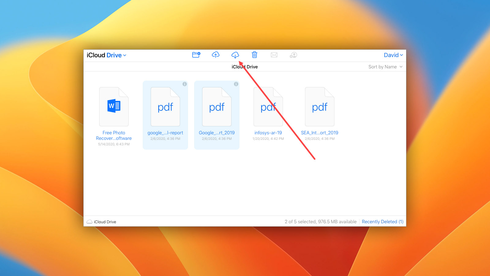 icloud pdf restore