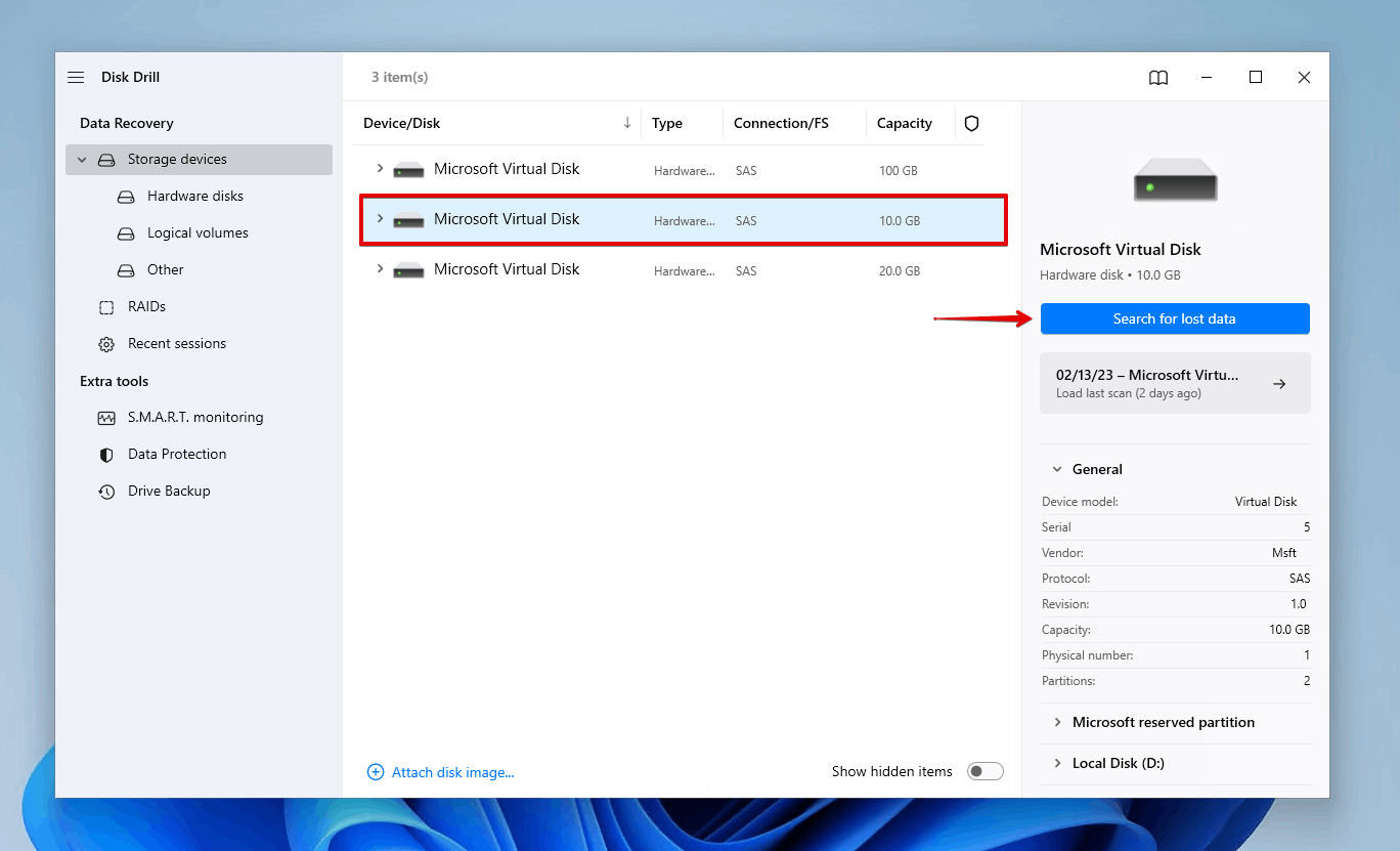 Searching the WD Passport hard drive for data.