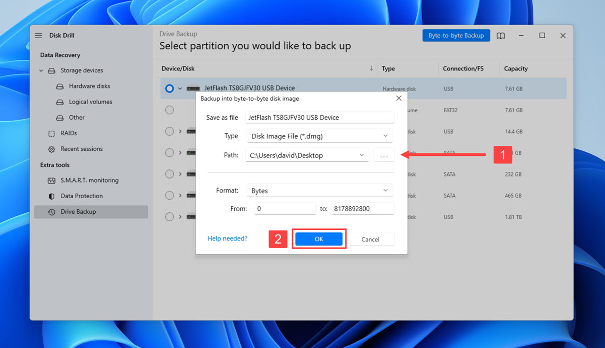 disk drill backup settings