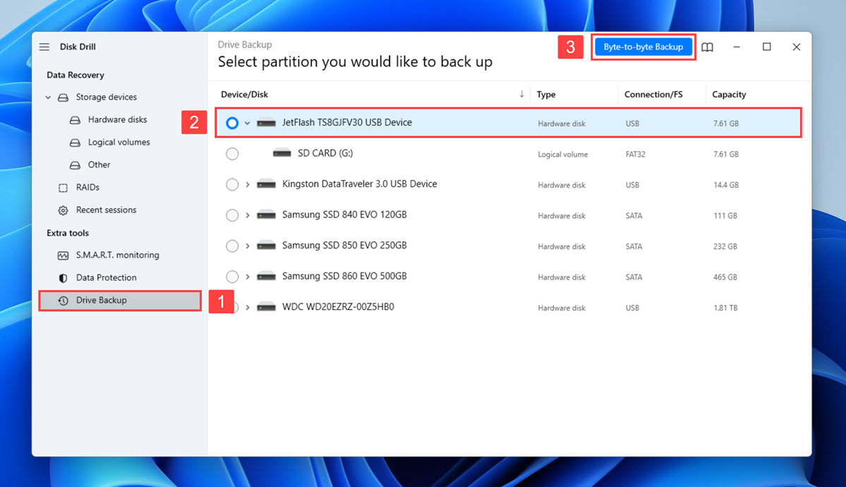 disk drill sd card backup