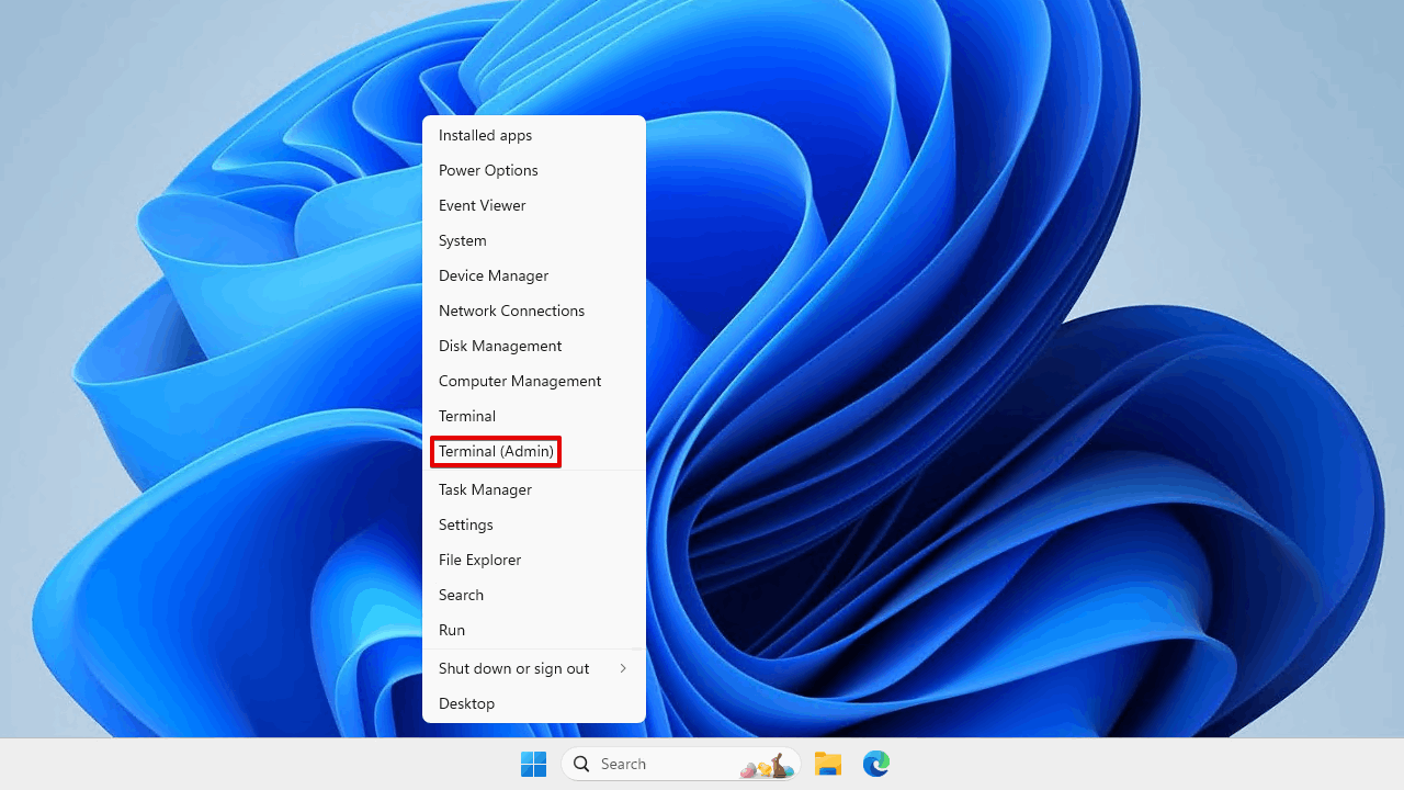 Opening Windows Terminal.