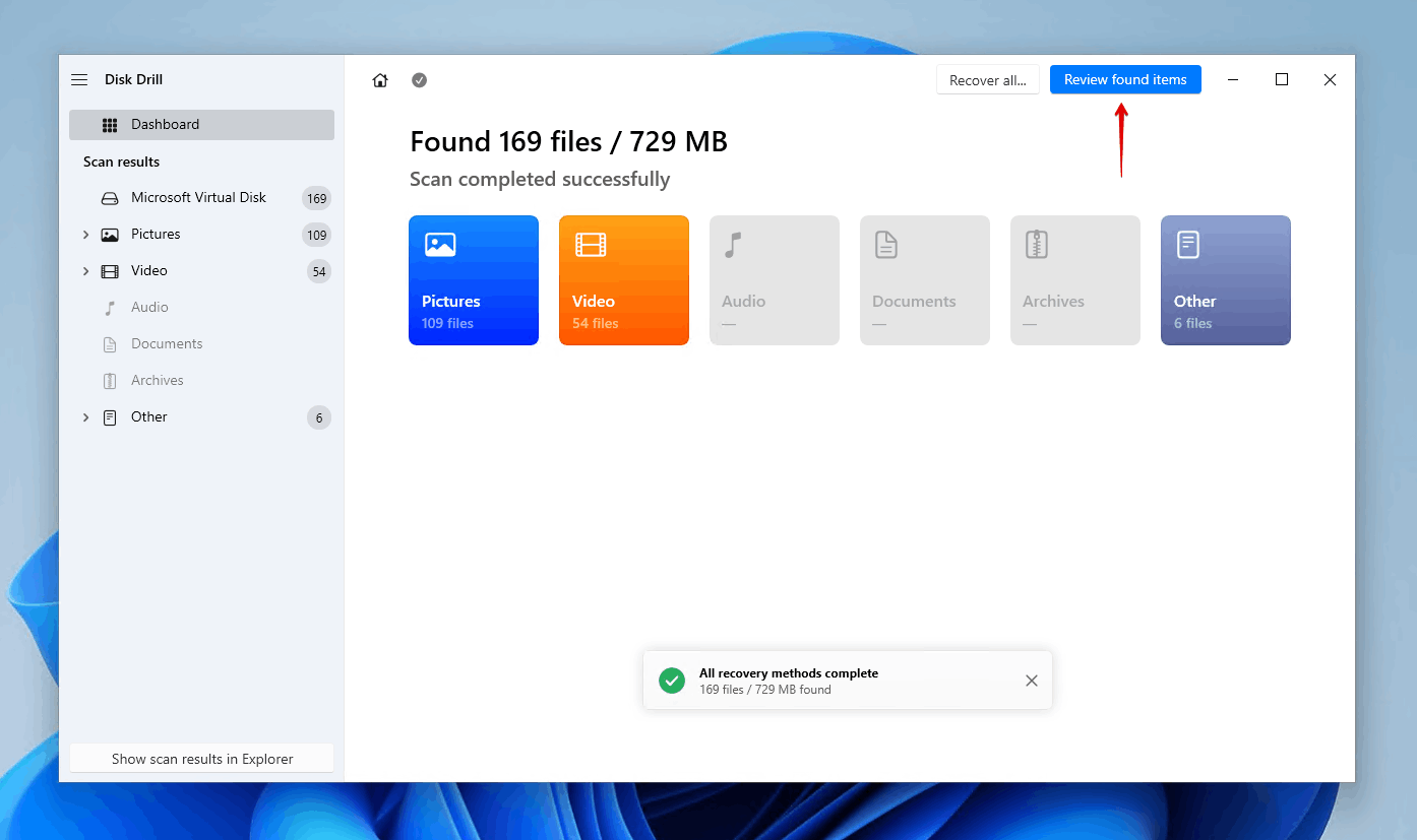 Reviewing the uninitialized disk's data.