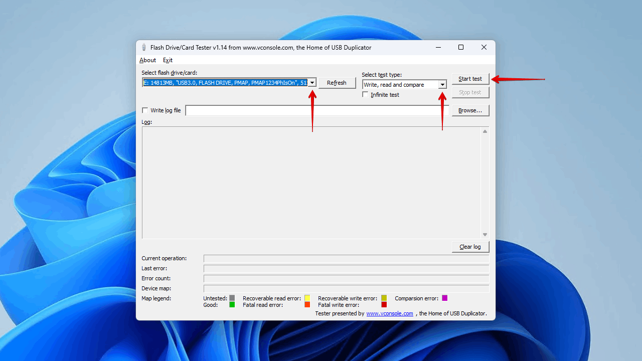 Running the Flash Drive test.