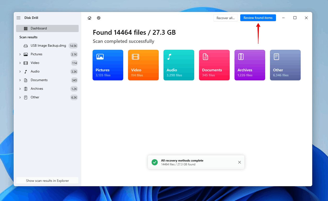 Reviewing the corrupted flash drive's data.