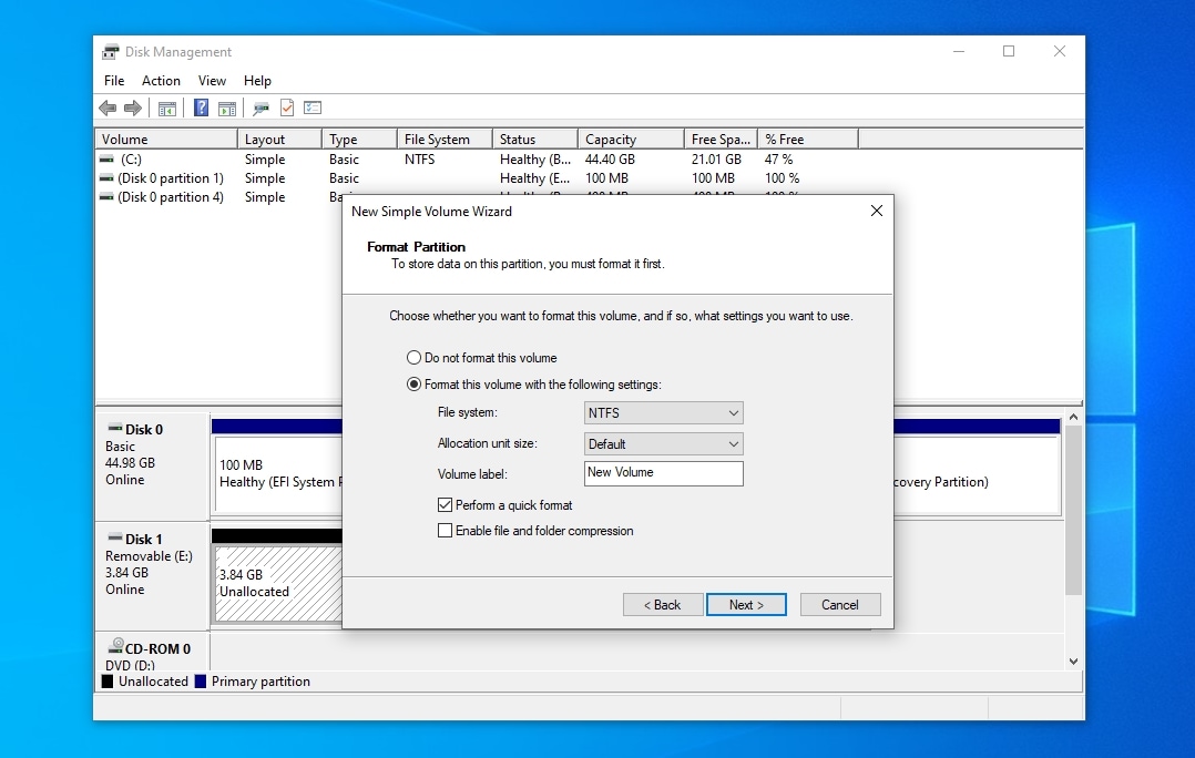 Disk Management New Simple Volume File System